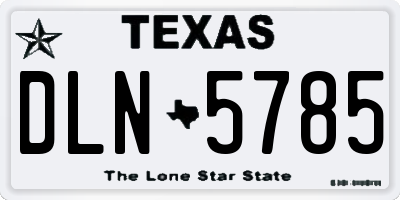 TX license plate DLN5785