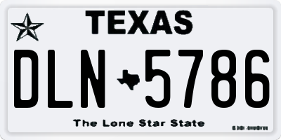 TX license plate DLN5786