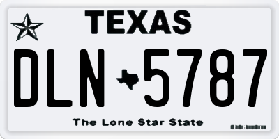 TX license plate DLN5787