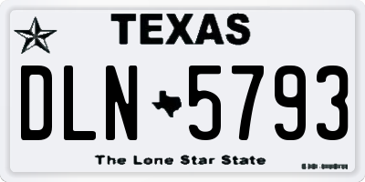 TX license plate DLN5793