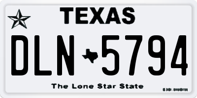 TX license plate DLN5794