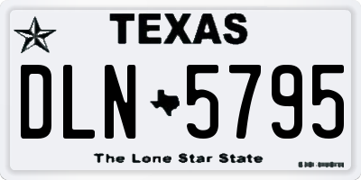 TX license plate DLN5795