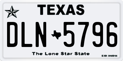 TX license plate DLN5796