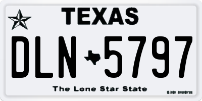 TX license plate DLN5797