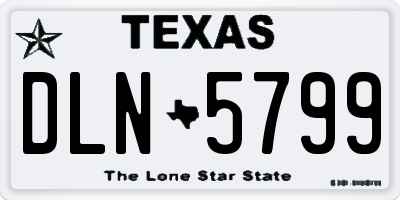 TX license plate DLN5799