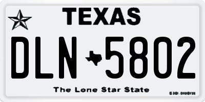 TX license plate DLN5802