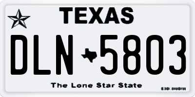 TX license plate DLN5803
