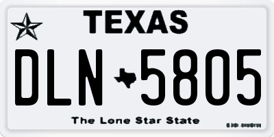 TX license plate DLN5805