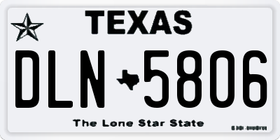 TX license plate DLN5806