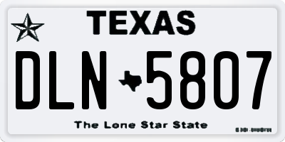 TX license plate DLN5807