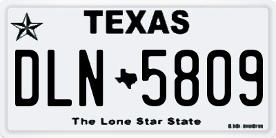 TX license plate DLN5809