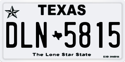 TX license plate DLN5815