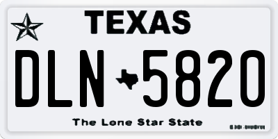 TX license plate DLN5820
