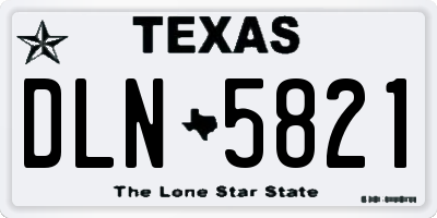 TX license plate DLN5821