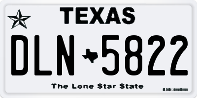 TX license plate DLN5822
