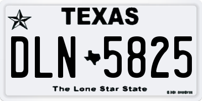 TX license plate DLN5825