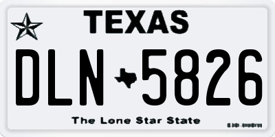 TX license plate DLN5826