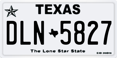 TX license plate DLN5827