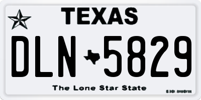 TX license plate DLN5829