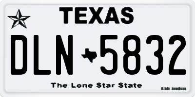 TX license plate DLN5832