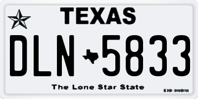TX license plate DLN5833