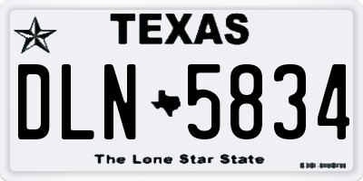 TX license plate DLN5834