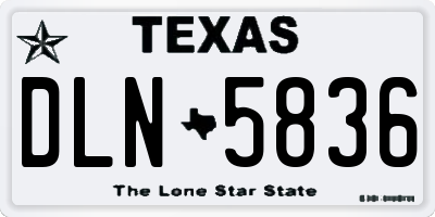 TX license plate DLN5836