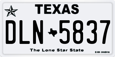 TX license plate DLN5837
