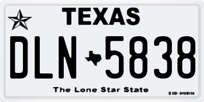 TX license plate DLN5838