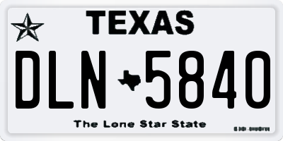 TX license plate DLN5840