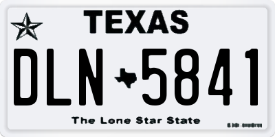 TX license plate DLN5841