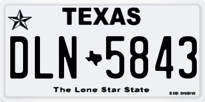 TX license plate DLN5843