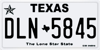 TX license plate DLN5845