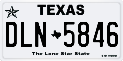 TX license plate DLN5846