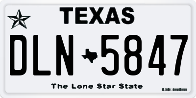 TX license plate DLN5847