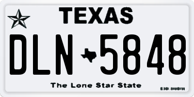 TX license plate DLN5848