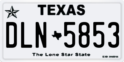 TX license plate DLN5853