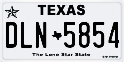 TX license plate DLN5854