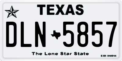 TX license plate DLN5857