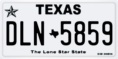 TX license plate DLN5859