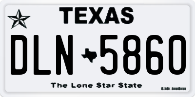 TX license plate DLN5860