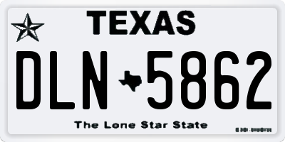 TX license plate DLN5862