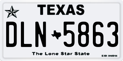 TX license plate DLN5863