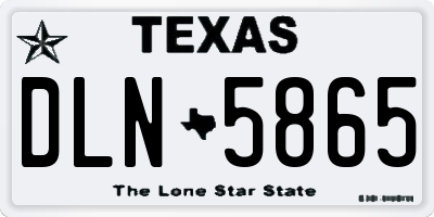 TX license plate DLN5865