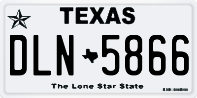 TX license plate DLN5866