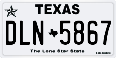 TX license plate DLN5867
