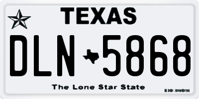 TX license plate DLN5868