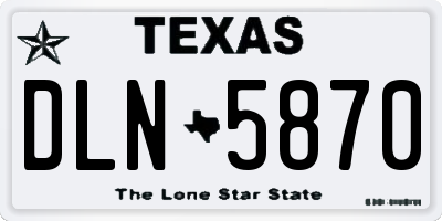 TX license plate DLN5870