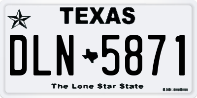 TX license plate DLN5871