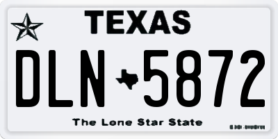TX license plate DLN5872